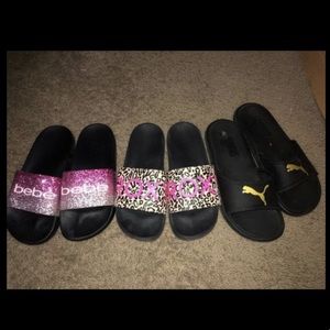 Bebe slides, Puma Slides & Roxy slides